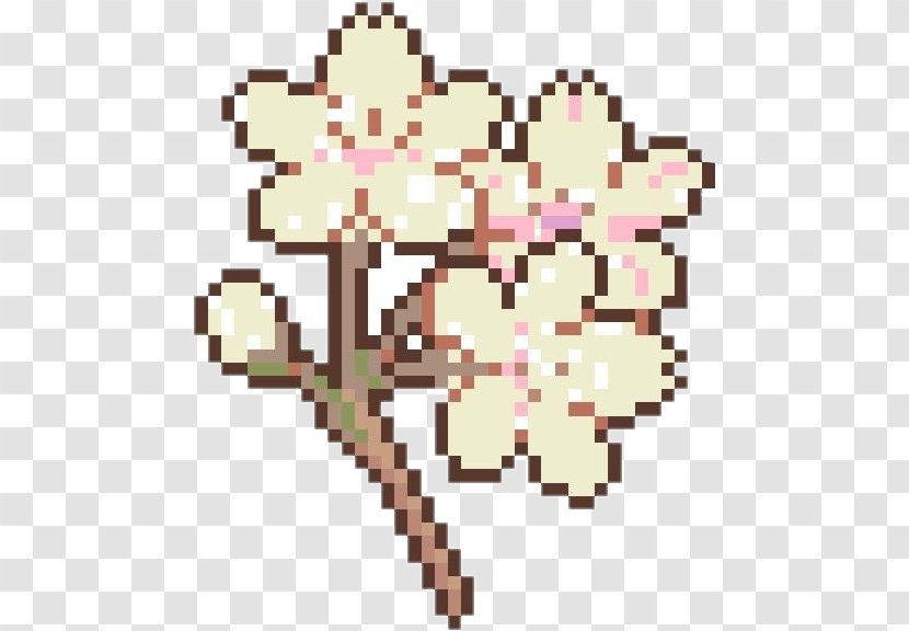 Cherry Blossom Pixel Art Bead Transparent PNG