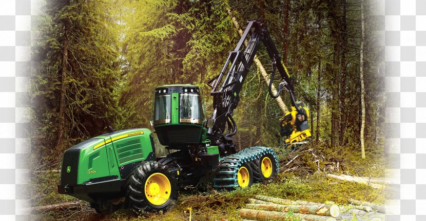 John Deere Harvester Tractor Machine Forestry Transparent PNG