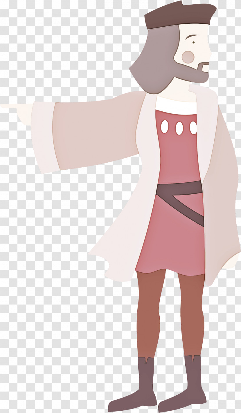 Cartoon Pink Standing Dress Fashion Design Transparent PNG