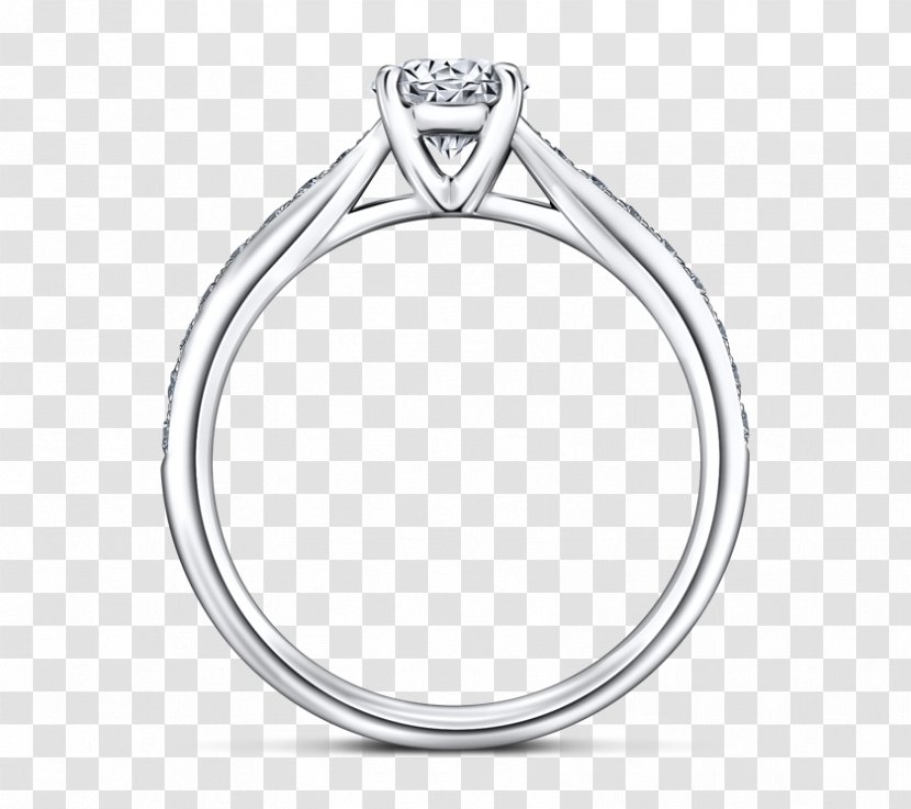 Engagement Ring Princess Cut Diamond Jewellery - Gold - Model Transparent PNG