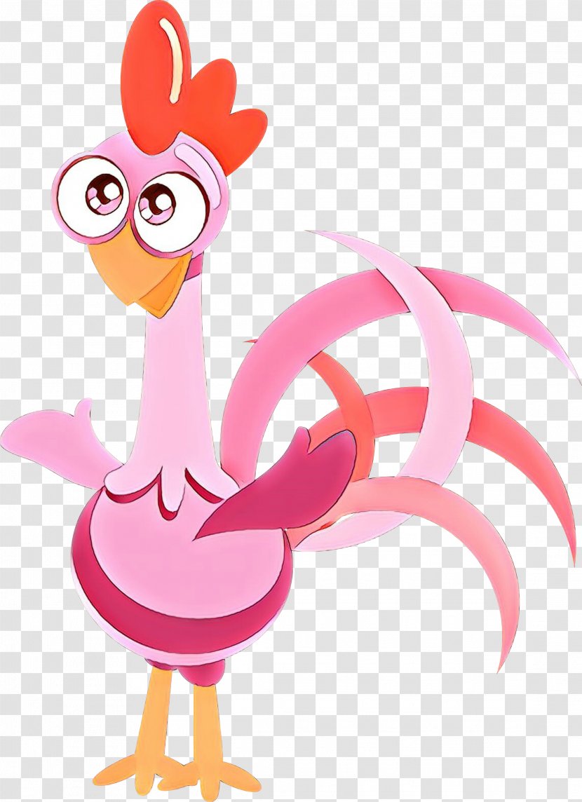 Chicken Rooster Cartoon Bird Clip Art - Pink - Livestock Transparent PNG