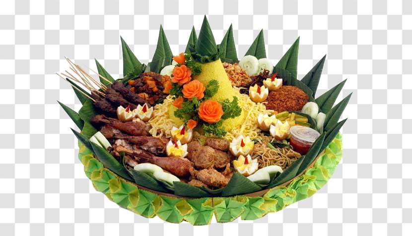 Tumpeng Nasi Kuning Indonesian Cuisine Vegetarian Goreng - Asian Food Transparent PNG