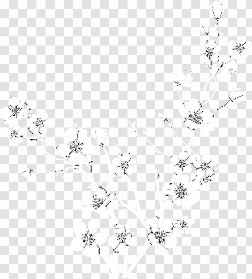 White Line Plant Branch Transparent PNG