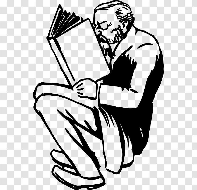 Knowledge Clip Art - Monochrome Photography - Reading Man Transparent PNG