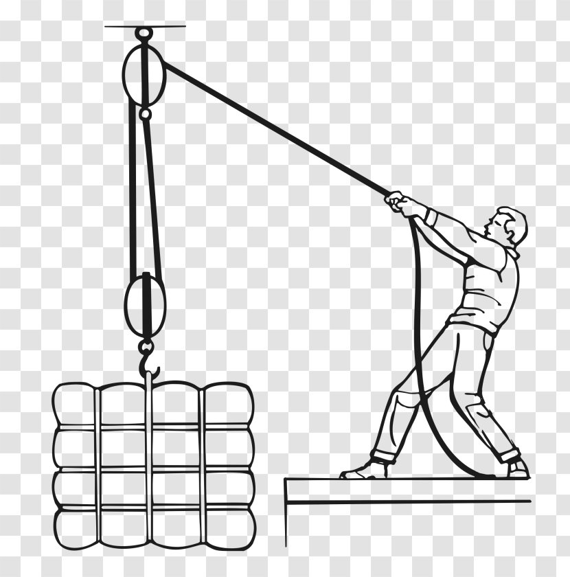 Block And Tackle Pulley Rope Hoist - Line Art Transparent PNG