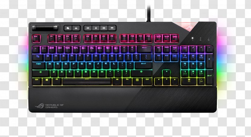 Computer Keyboard Cherry Gaming Keypad Republic Of Gamers Asus - Peripheral Transparent PNG