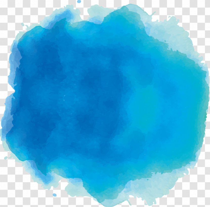 Blue Ink Watercolor Painting - Sky Dot Transparent PNG