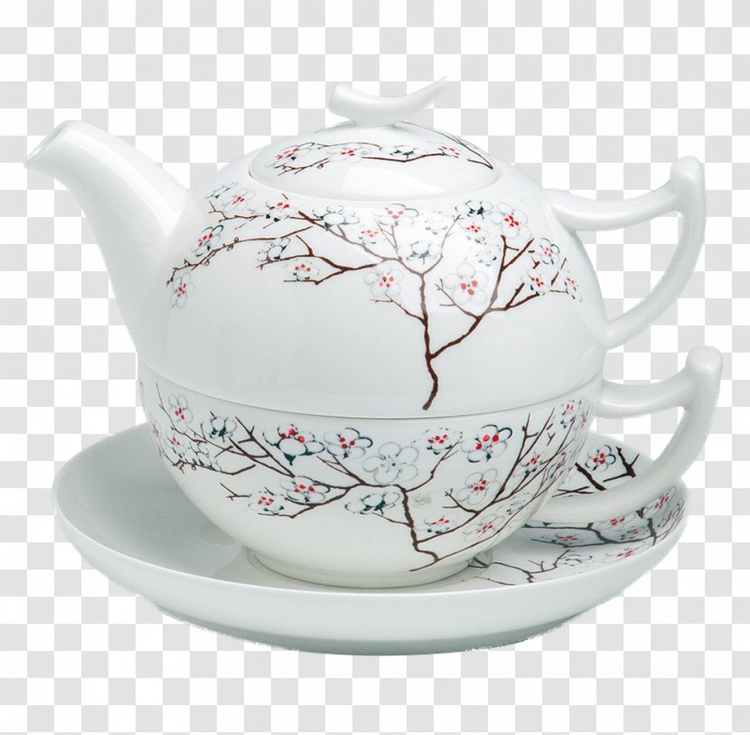 Kettle Coffee Cup Tea Porcelain - Dinnerware Set Transparent PNG