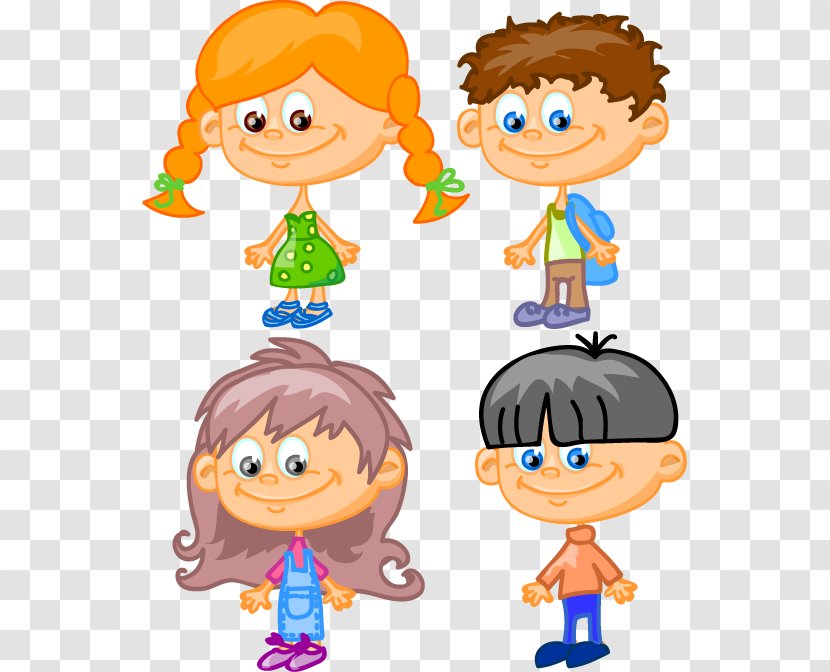 Student Cartoon Child - Area - Hand-painted Big Eyes Of Children Go To School Pattern Transparent PNG