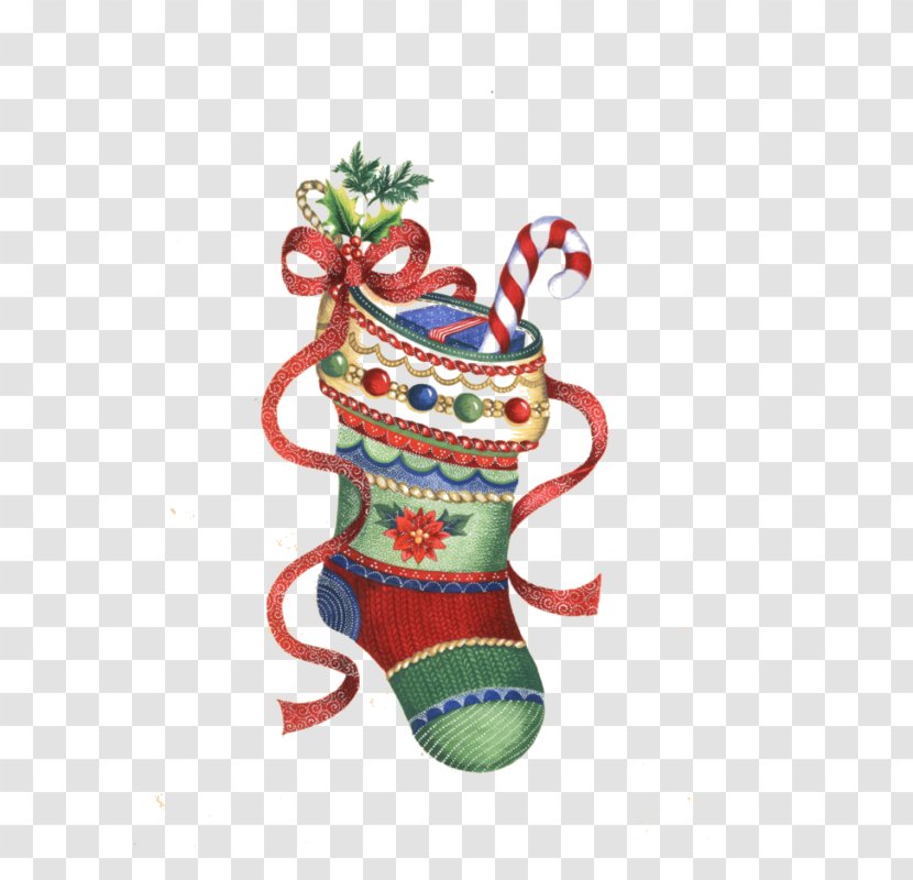 Santa Claus Christmas Day Sock Ornament Hosiery - Gift - Bottes De Foins Transparent PNG