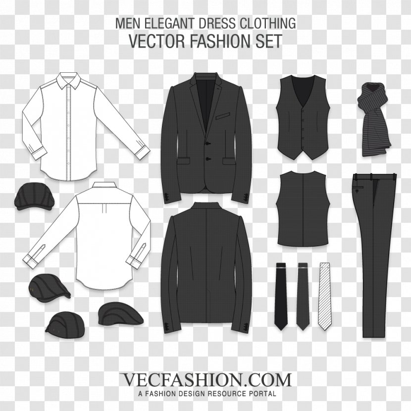 Outerwear Clothing Dress Shirt - Fashion - Charcoal Suit Transparent PNG