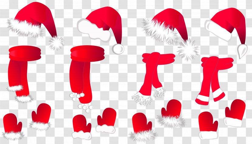 Scarf Stock Photography Illustration Royalty-free - Product Design - Transparent Christmas Santa Hat And Scarfs Collection Clipart Transparent PNG