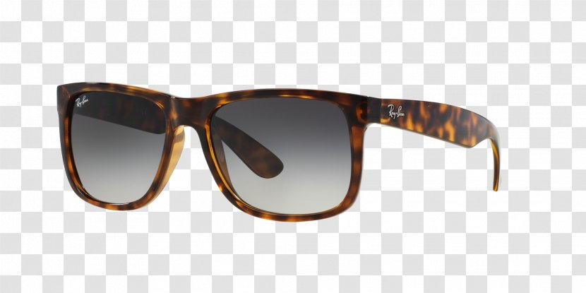 Ray-Ban Justin Classic Sunglasses Color Mix Wayfarer - Brown - Left Eye Transparent PNG