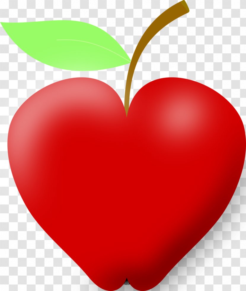 Apple Pencil Heart Clip Art - Red Transparent PNG
