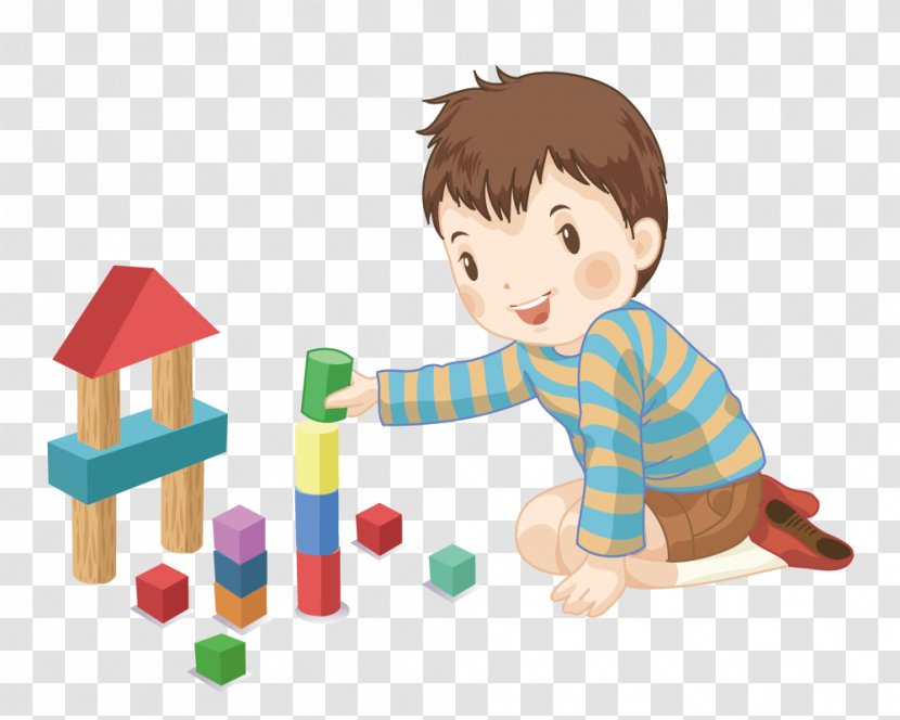 Toy Block Designer Cartoon Child - Lego - Boy Playing With Blocks Transparent PNG