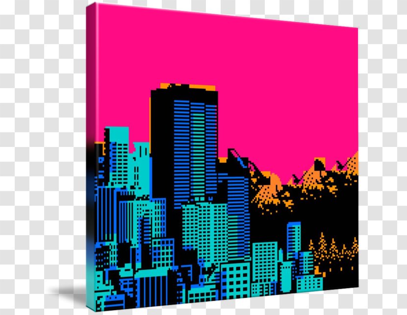 Click Bait A Tropical Hell Hole Purple Graphic Design Rectangle - Cityscape Collage Transparent PNG