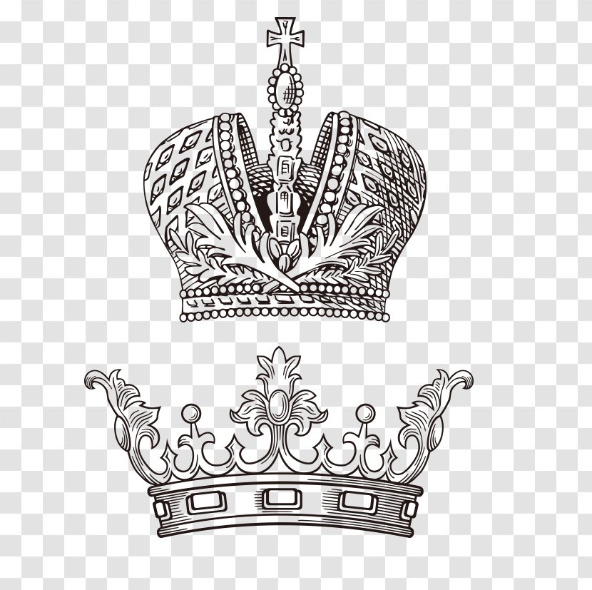 Clash Royale Europe Crown - Black And White - Corolla Material Transparent PNG
