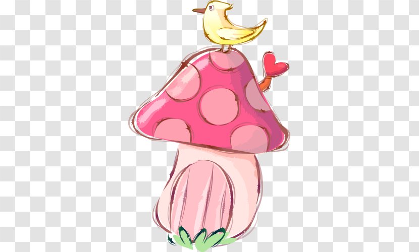 Illustration - Petal - Hand Painted Pink Mushroom Picture Transparent PNG