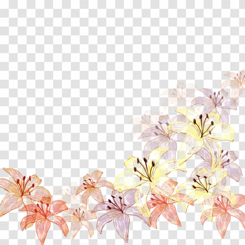 Floral Design Textile Cut Flowers Pattern - Flower - Decoration Transparent PNG