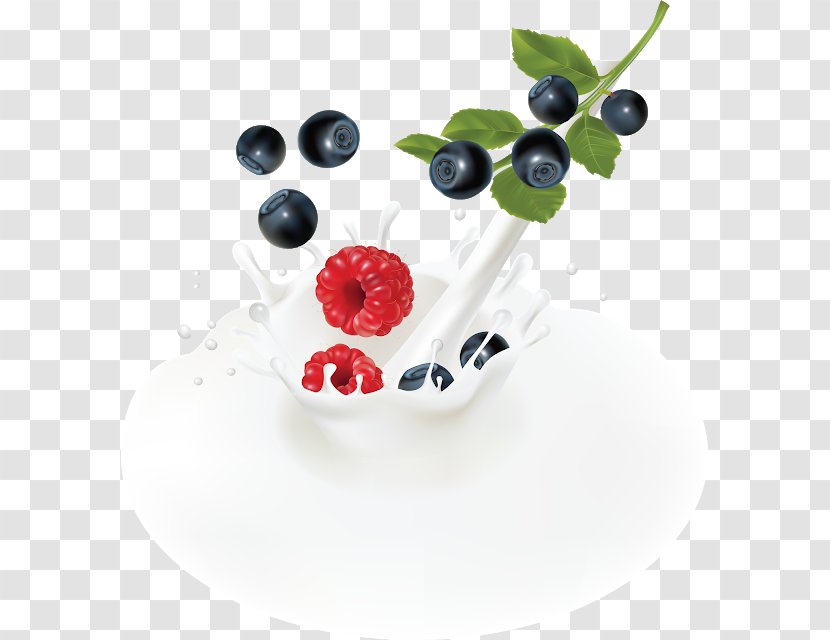 Milk Ice Cream Royalty-free Yoghurt - Blueberry Transparent PNG