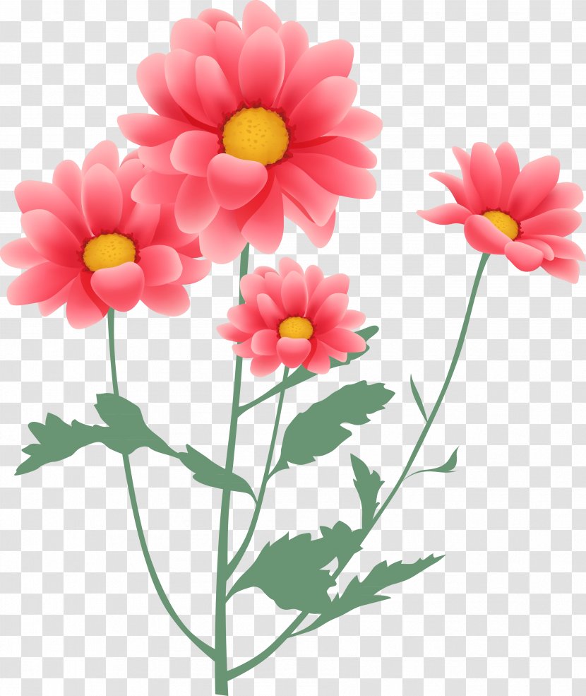 Pink Flowers Love Floral Design - Daisy Family - Flower Transparent PNG