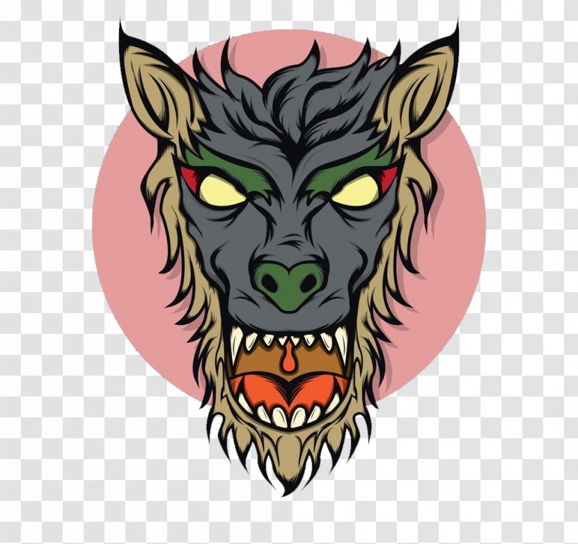 Gray Wolf T-shirt Stock Illustration Werewolf - Art - Evil Terror Transparent PNG