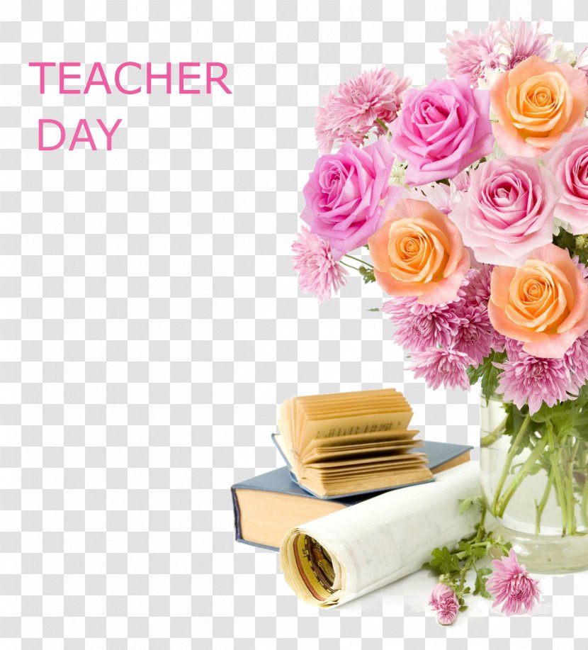 Teachers' Day World Teacher's Student Message - Teacher - Bouquet Books Background Transparent PNG