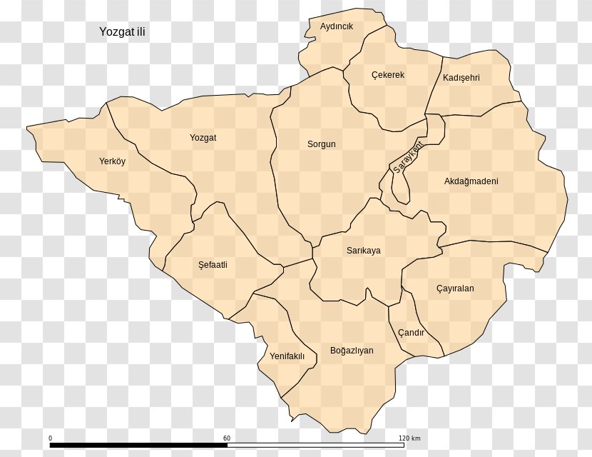 Yozgat Province Map Ecoregion Transparent PNG