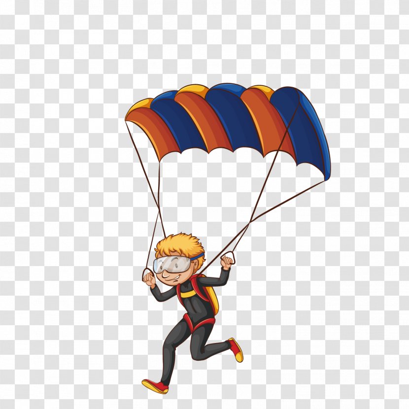 Parachuting Parachute Can Stock Photo Clip Art - Royaltyfree - Vector Cartoon Boy Skydiving Transparent PNG