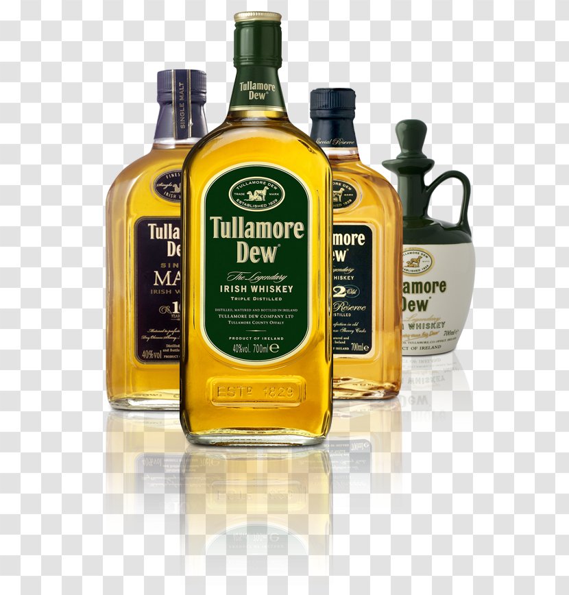 Liqueur Tullamore Dew 70cl Whiskey Glass Bottle - Irish Label Transparent PNG