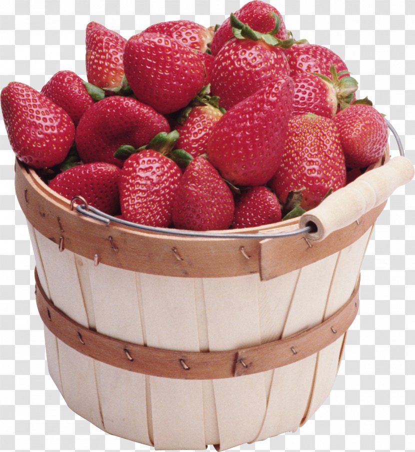 Ice Cream Cone Strawberry - Frozen Dessert - A Bucket Of Strawberries Transparent PNG