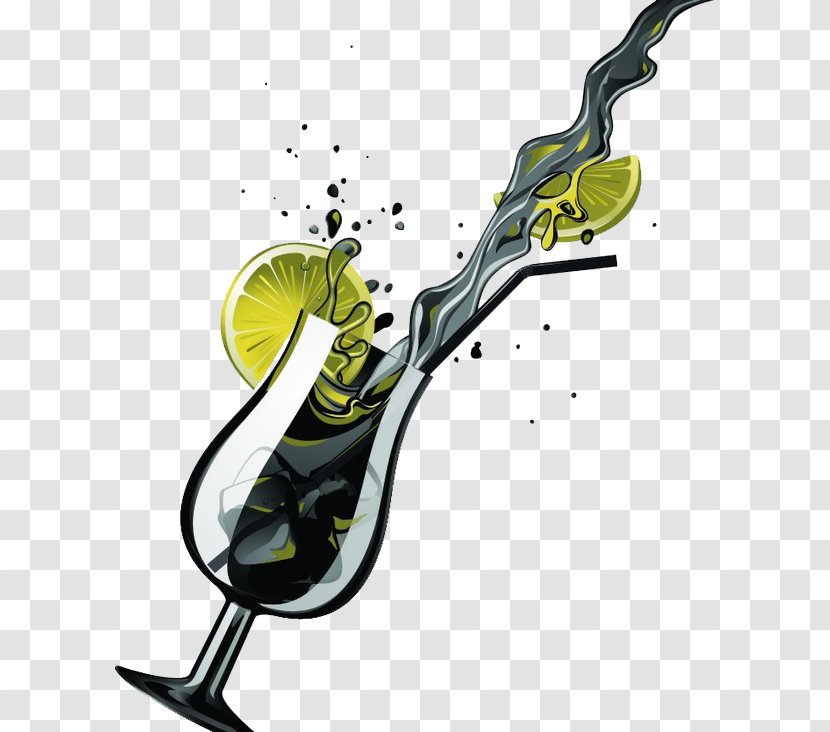 Illustration - Cartoon - A Glass Of Lemon Juice Transparent PNG