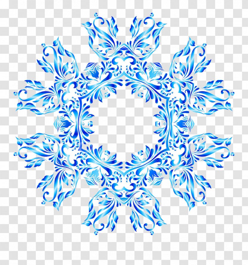 Blue Snowflake Drawing Pattern - Visual Arts Transparent PNG
