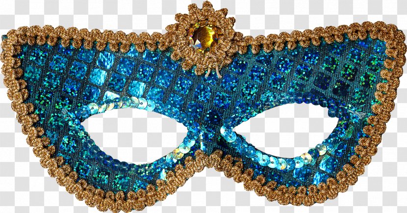 Mask Carnival Masque - Turquoise - Beautiful Blue Transparent PNG