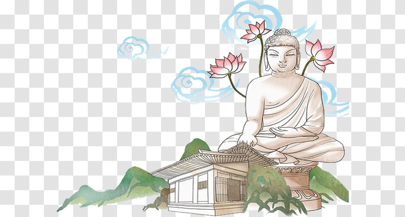 Seokguram Buddhahood Buddharupa Illustration - Korean Buddhism - Retro Temple Transparent PNG