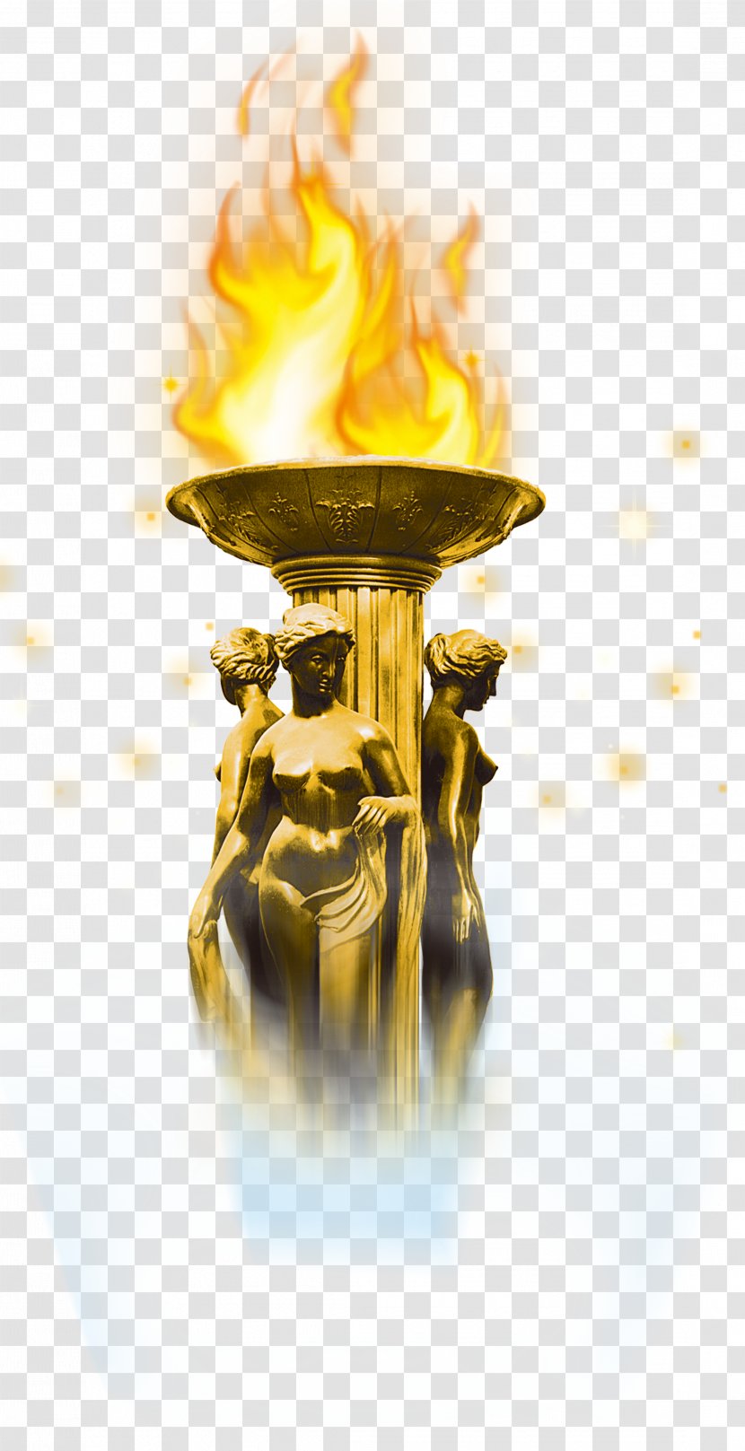 Fire Flame Carbon - Drawing - Fiery Torch Sculpture Transparent PNG