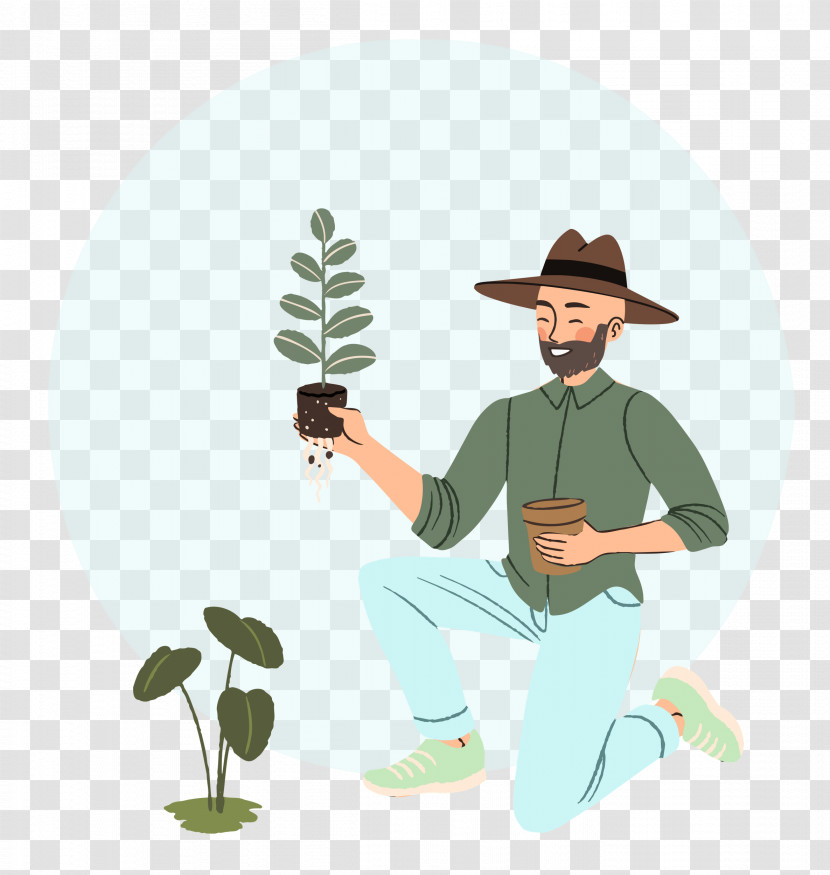 Green Male Headgear Cartoon Tree Transparent PNG