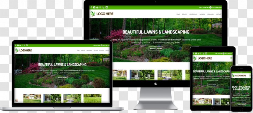 Web Template System Lawn Landscaping Responsive Design - Mowers - Garden Care Transparent PNG
