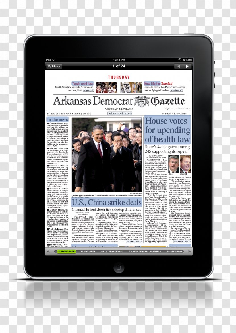 Digital Journalism Display Advertising Handheld Devices - Ipad - Gazette Transparent PNG