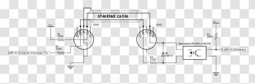 Wiring Diagram Electrical Wires & Cable Connector DIN - Wire - Network Interface Controller Transparent PNG