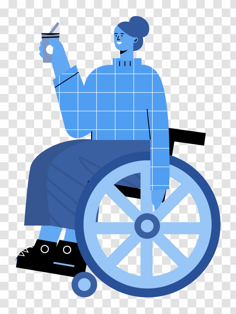 Sitting On Wheelchair Woman Lady Transparent PNG