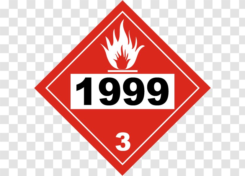 Placard HAZMAT Class 3 Flammable Liquids Dangerous Goods UN Number - Symbol Transparent PNG