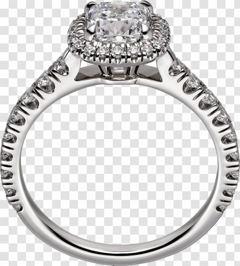 Ring Diamond Cartier Carat Brilliant - Rings - Platinum Transparent PNG