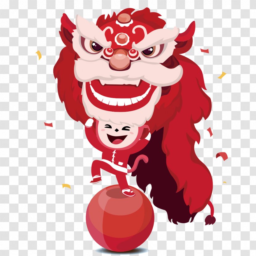 Lion Dance Chinese New Year Cartoon - Smile - Lion's Child Transparent PNG