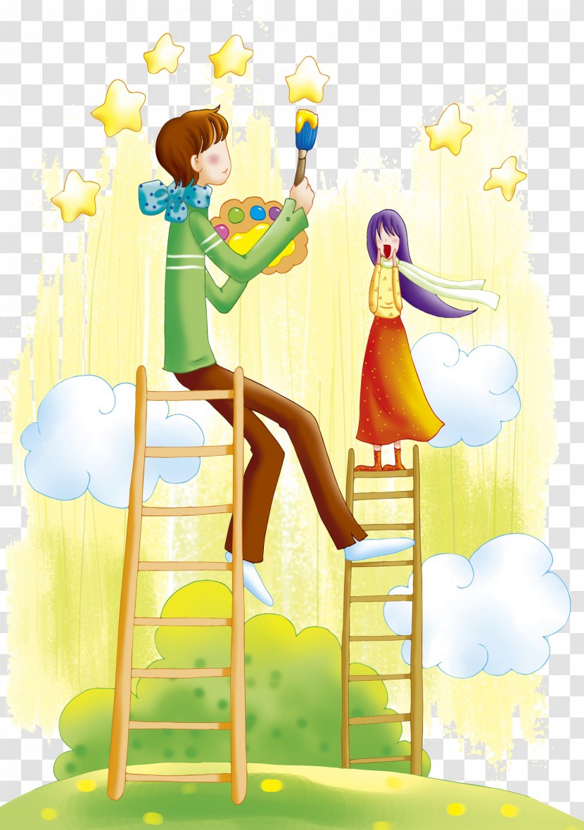 Child Ladder Stairs Illustration - Wood - A Standing On Transparent PNG