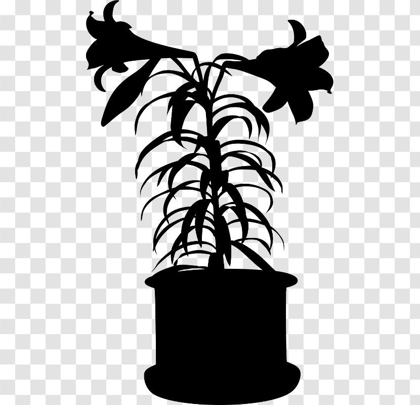 Clip Art Black & White - Vascular Plant - M Illustration Character Flower Transparent PNG