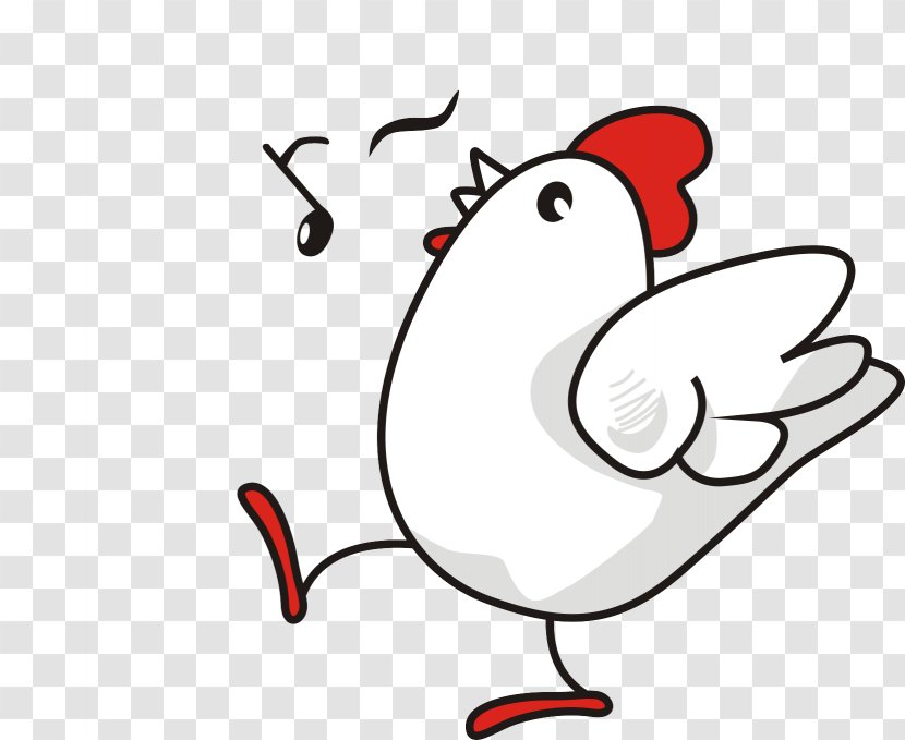 Chicken Cartoon Download - Flower - Singing Cock Transparent PNG