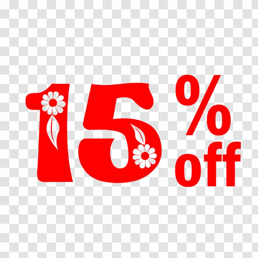 Spring Sale 15% Off Discount Tag. - Text - Area Transparent PNG