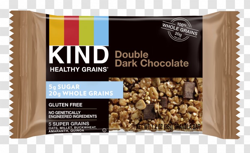 Chocolate Bar Kind Whole Grain Chip Granola - Oat - Dark Transparent PNG