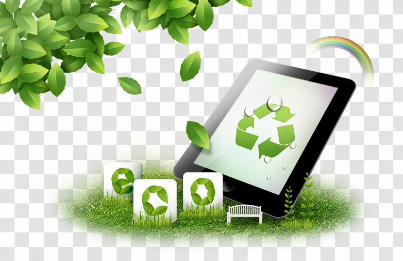 Network Security Recycling - Plant - Green Energy To Pull The Material Tablet HD Free Transparent PNG